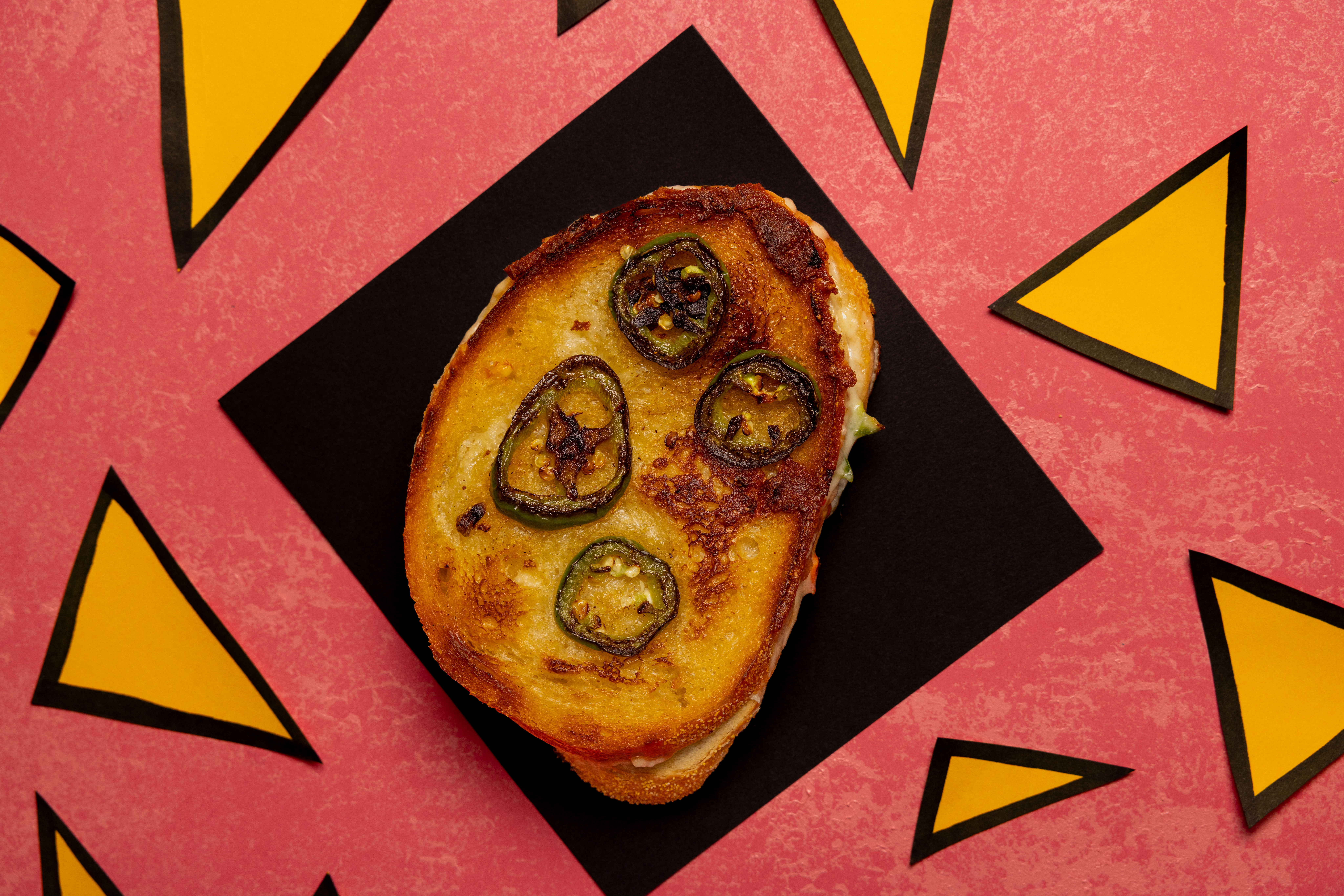 Fire Squeezy spicy grilled cheese sandwich